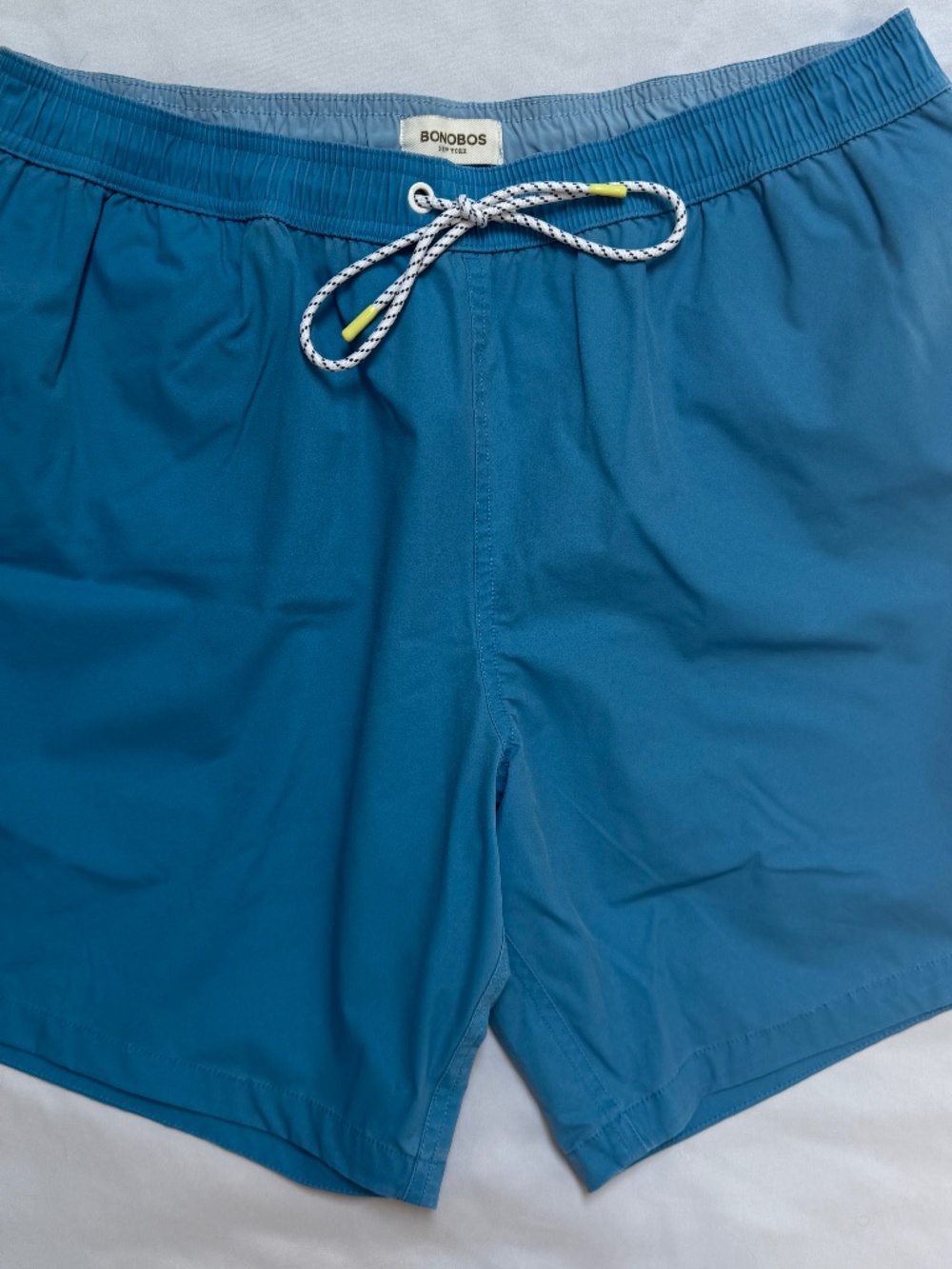 Bonobos Riviera Recycled Swim Trunks Mens L 7in Sun Faded Sea Blue NWOT